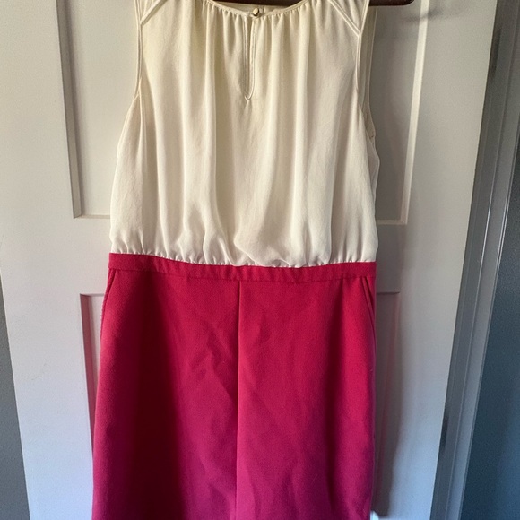 LOFT Dresses & Skirts - LOFT Stylish Pink and White Sleeveless Dress